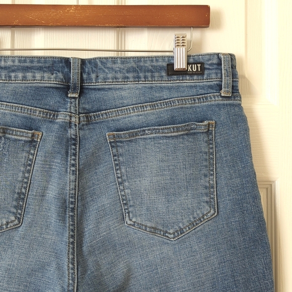 Kut from the Kloth Sophie Medium Wash High Rise Cut Off Denim Bermuda Shorts 12 - Picture 11 of 11